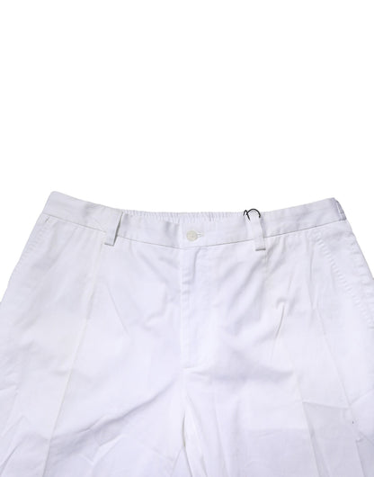 Dolce & Gabbana White Cotton Dress Pants