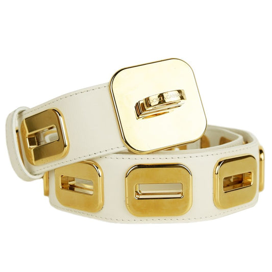 Dolce & Gabbana White Calfskin Women’s Belt