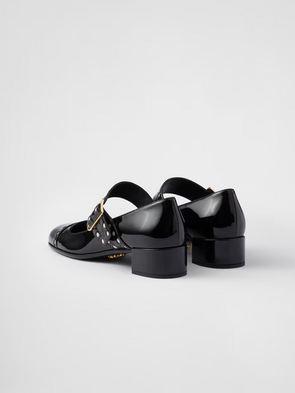 Prada Black Patent Leather Mary Jane Pumps