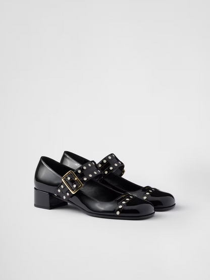 Prada Black Patent Leather Mary Jane Pumps