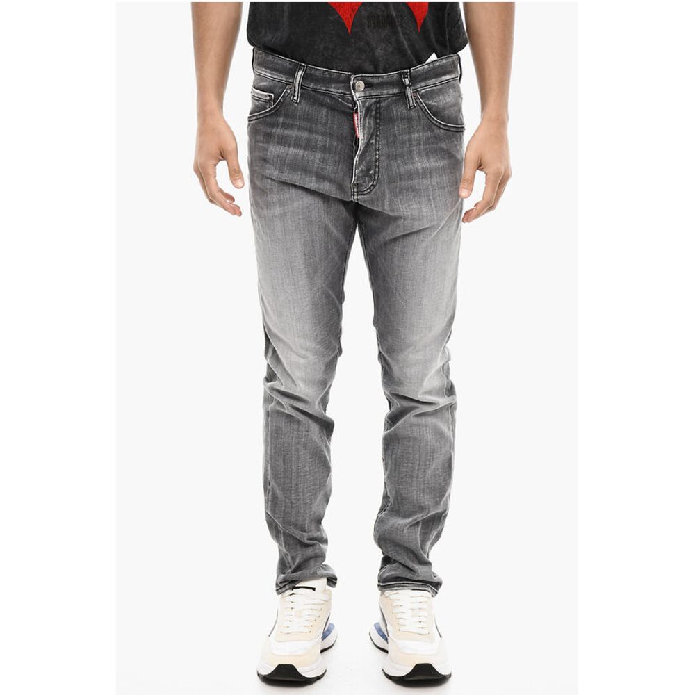 Dsquared2 Stonewashed Denim Jeans with Logo Buttons