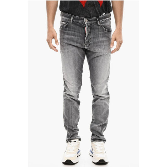 Dsquared2 Stonewashed Denim Jeans with Logo Buttons
