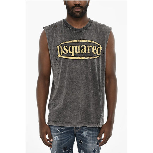 Dsquared2 Vintage Effect Tank Top with Studs