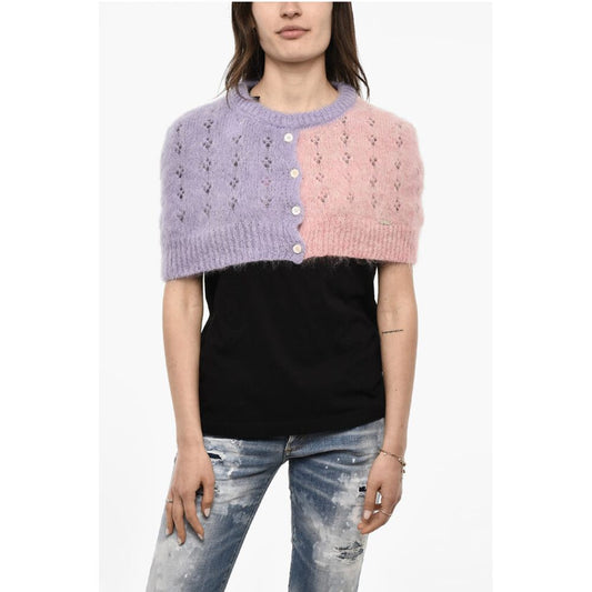 Dsquared2 Two-Tone Cropped Cape with Cut Out Details
