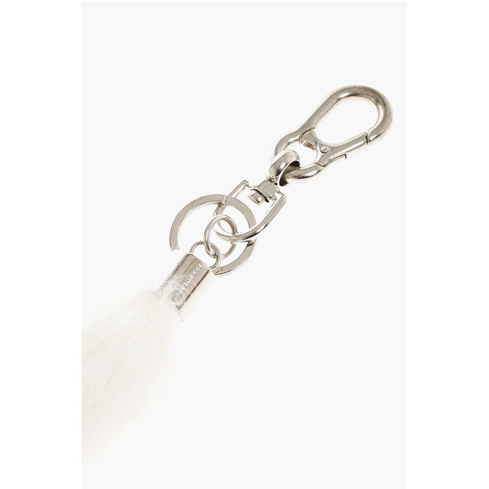 Dsquared2 Metal Keyring with Real Fur Pendant - A Statement Accessory