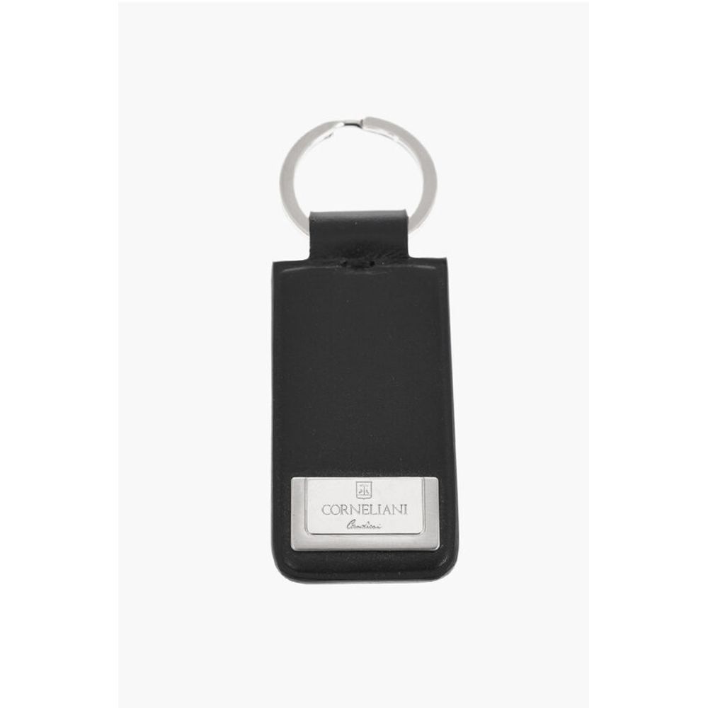 Corneliani Black Leather Ring Key