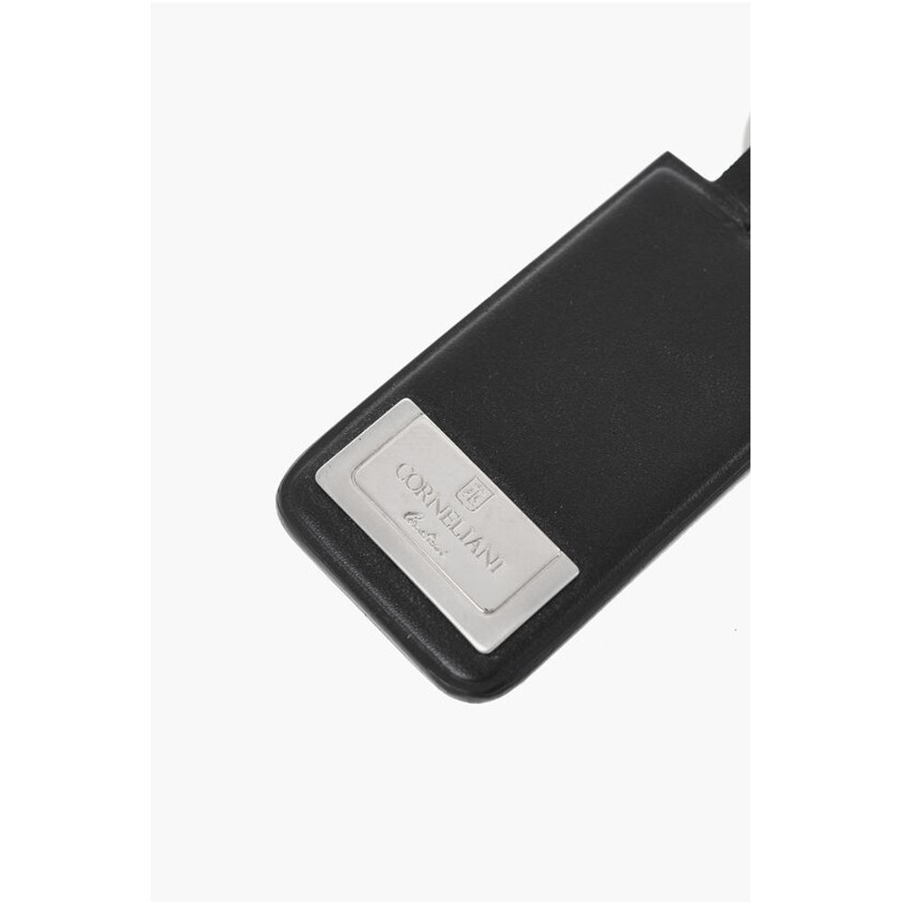 Corneliani Black Leather Ring Key