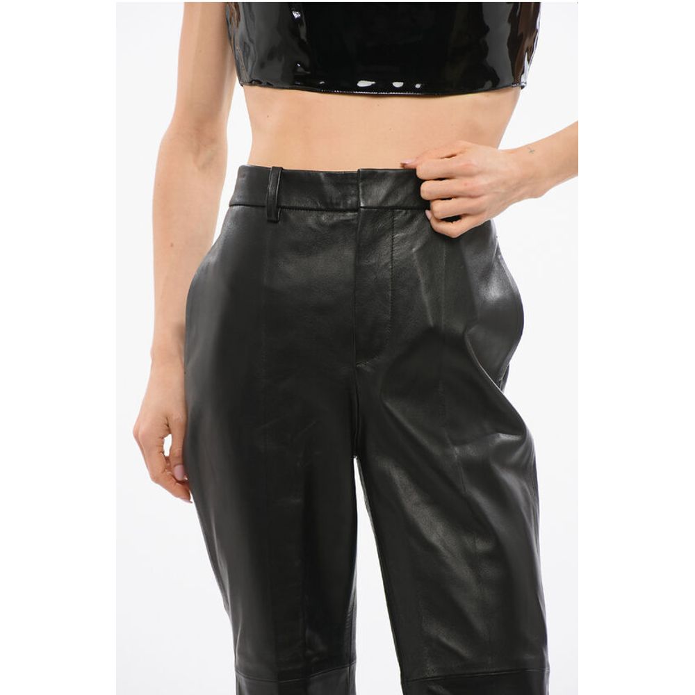Dsquared2 Leather Bootcut Cropped Fit Pants