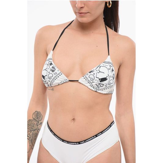 Karl Lagerfeld Printed Triangle Bikini Top