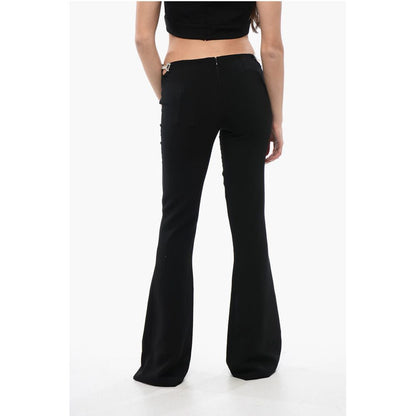 Dsquared2 Jeweled High-Rise Flared Pants with Logo Detailing