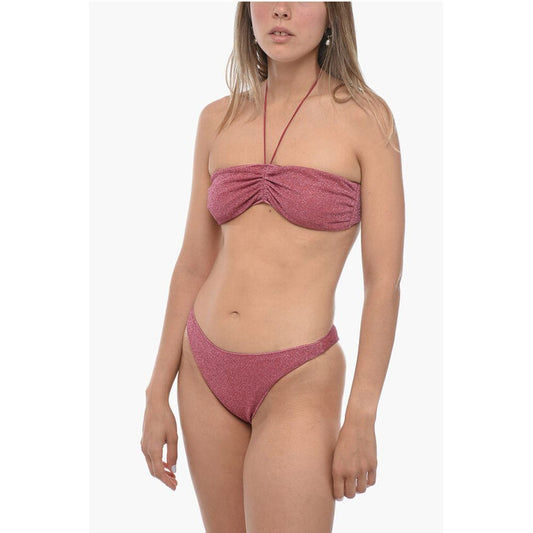 Oséree Pink Lurex Bandeau Bikini