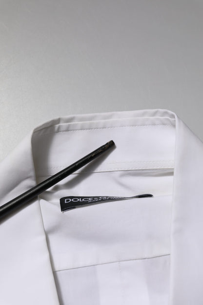 Dolce & Gabbana White Cotton Long Sleeves Dress Formal Shirt