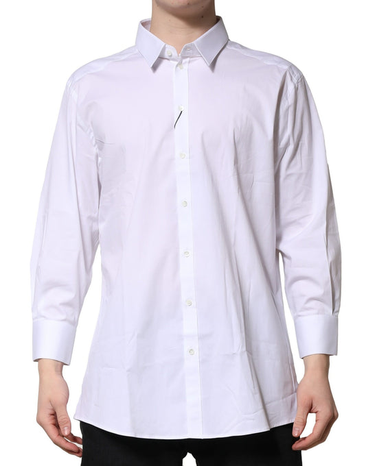Dolce & Gabbana White GOLD Long Sleeves Dress Formal Shirt
