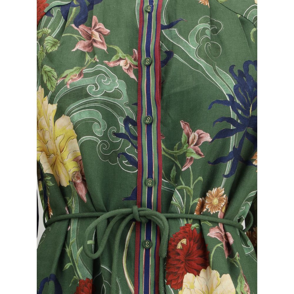 Alemais Green Avery Chemisier Long Sleeved Dress