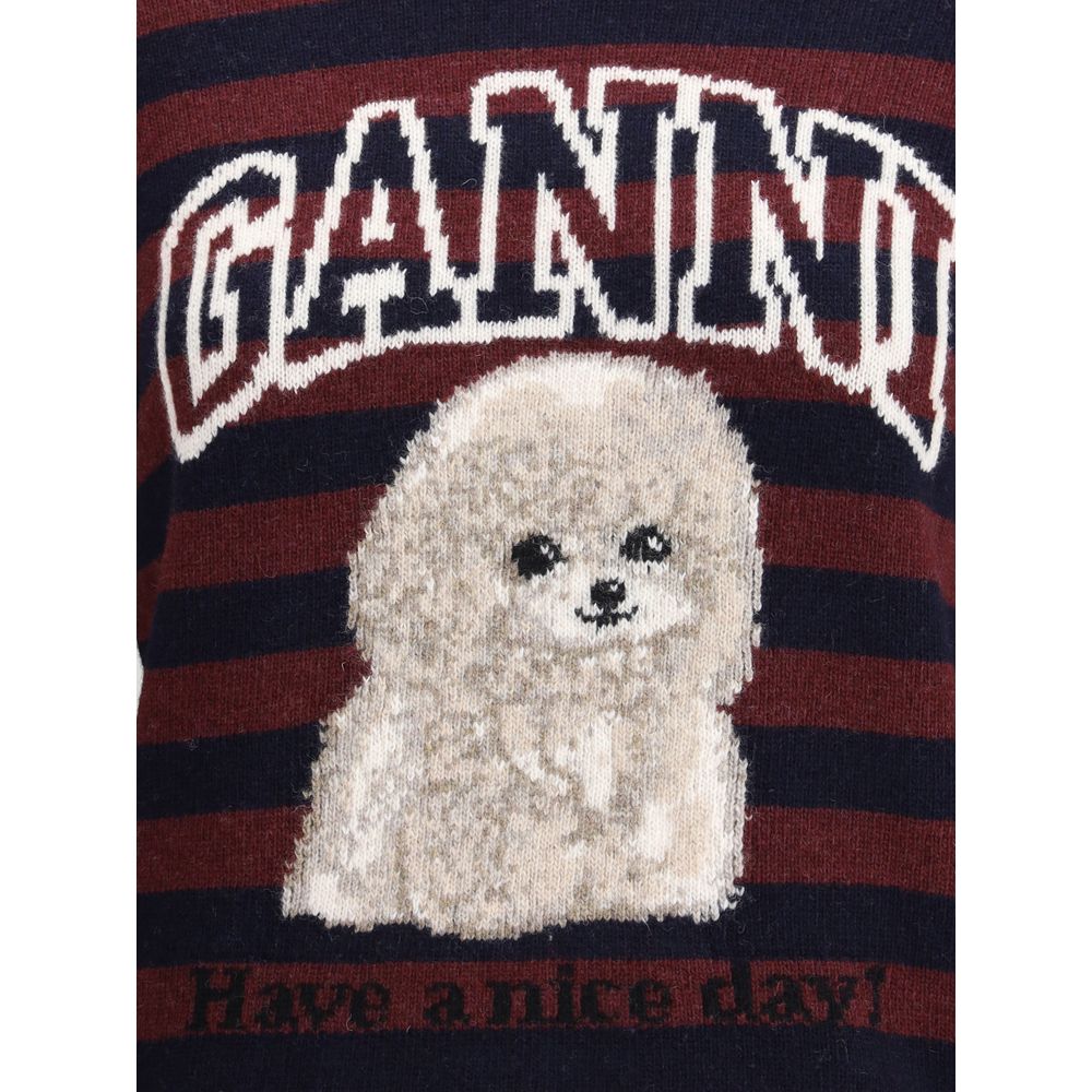 Ganni Poodle Striped Sweater