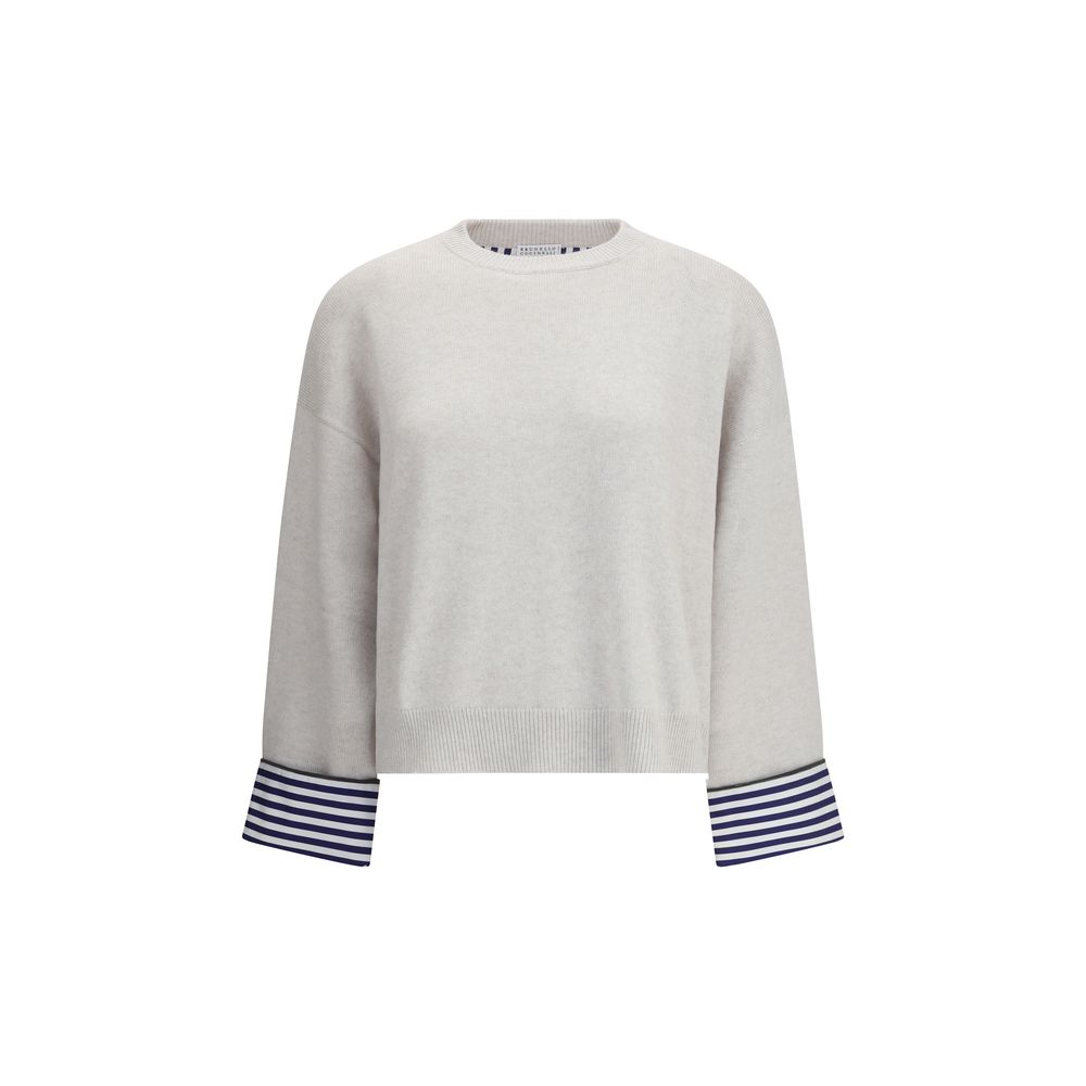 Brunello Cucinelli Cashmere Sweater with Double Sleeves