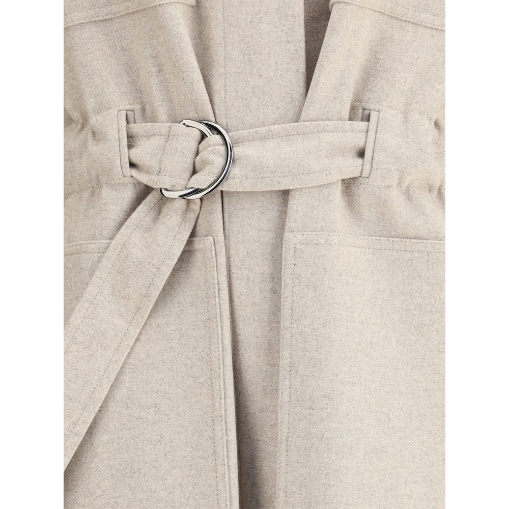 Brunello Cucinelli Beige Belted Maxi Coat - Timeless Elegance Redefined