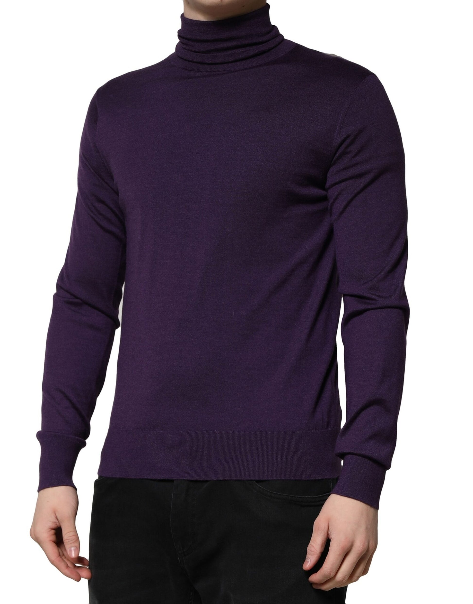 Dolce & Gabbana Purple Cashmere Turtleneck Pullover Sweater for Men