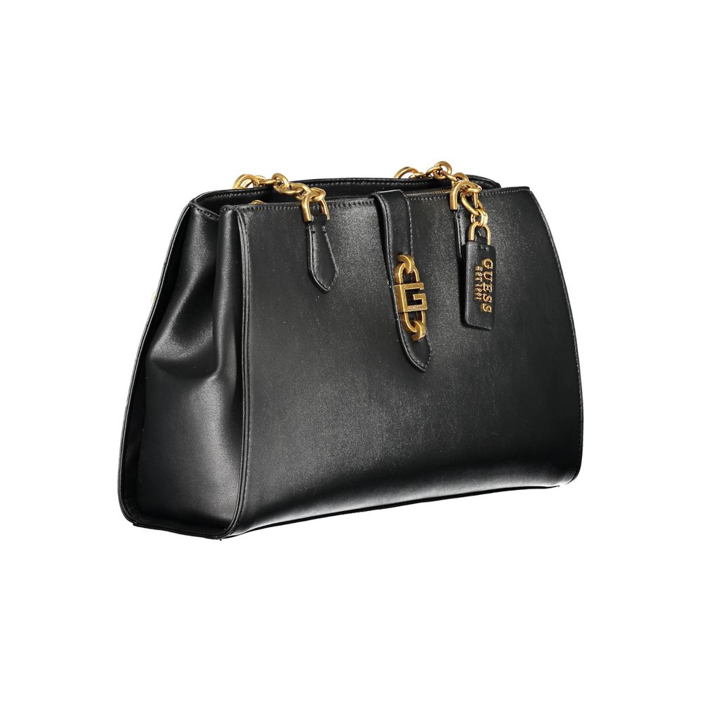 Guess Jeans Black Handbag – Faux Leather, Chic Design