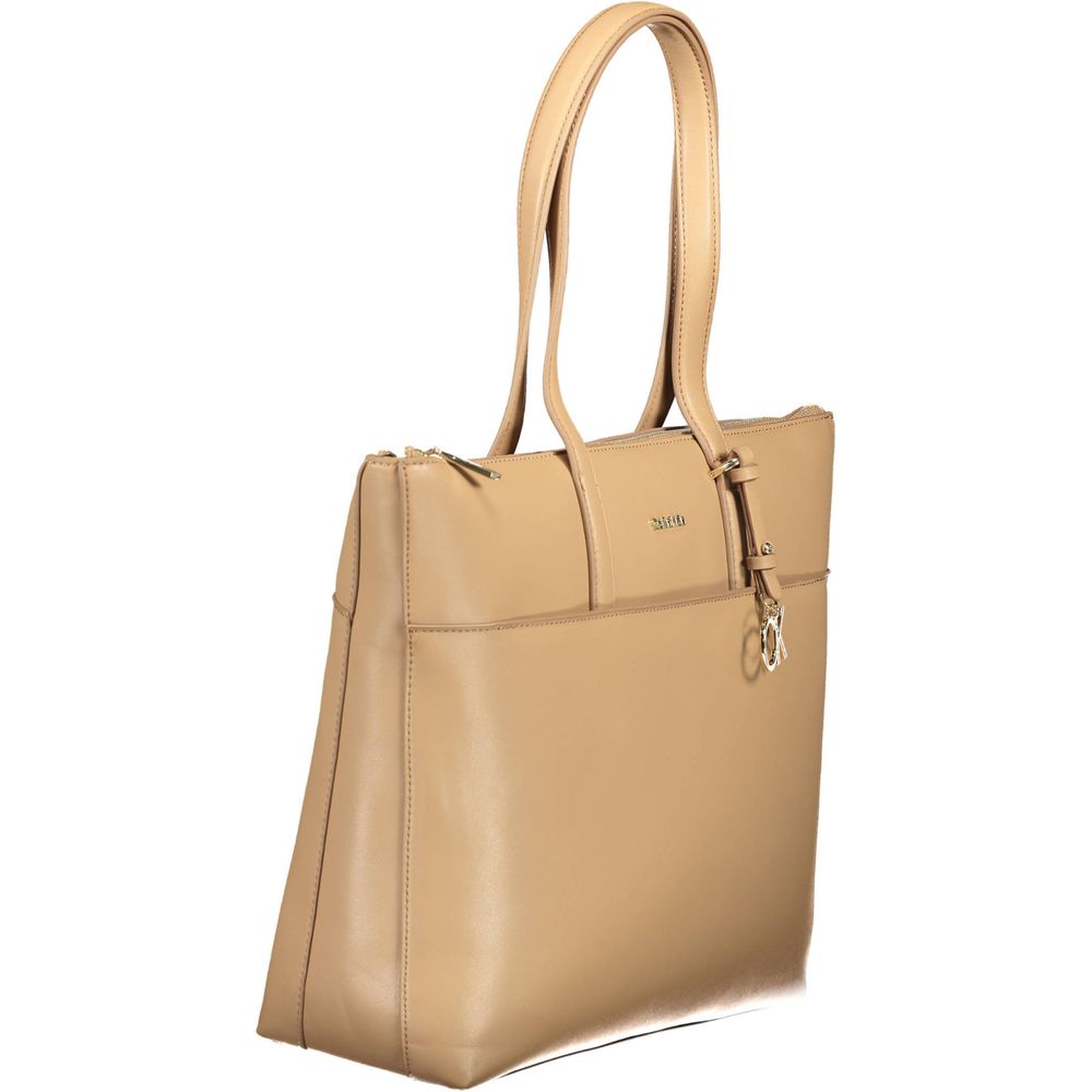 Calvin Klein Beige Polyester Handbag for Women