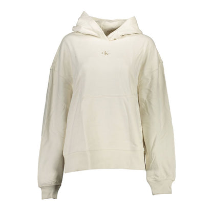Calvin Klein White Cotton Women's Hoodie Sweatshirt