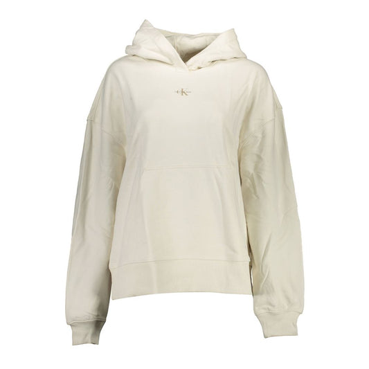 Calvin Klein White Cotton Women's Hoodie Sweatshirt