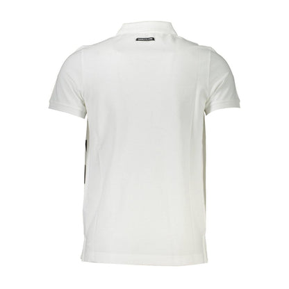Cavalli Class White Cotton Men Polo Shirt