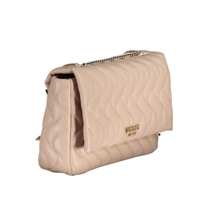 Guess Jeans Pink Handbag – Faux Leather, Stylish Chain Shoulder Bag