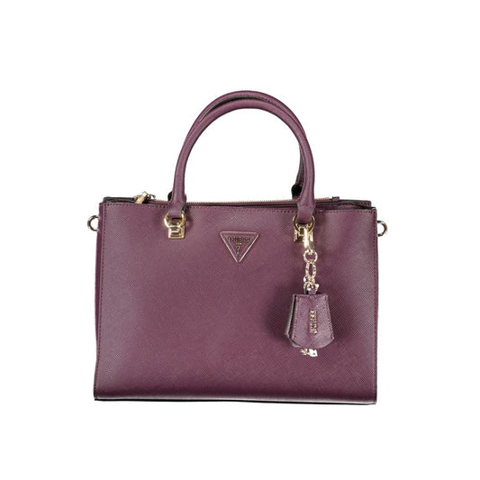 Guess Jeans Purple Brynlee Handbag – Faux Leather, Chic Multi-Compartment Design