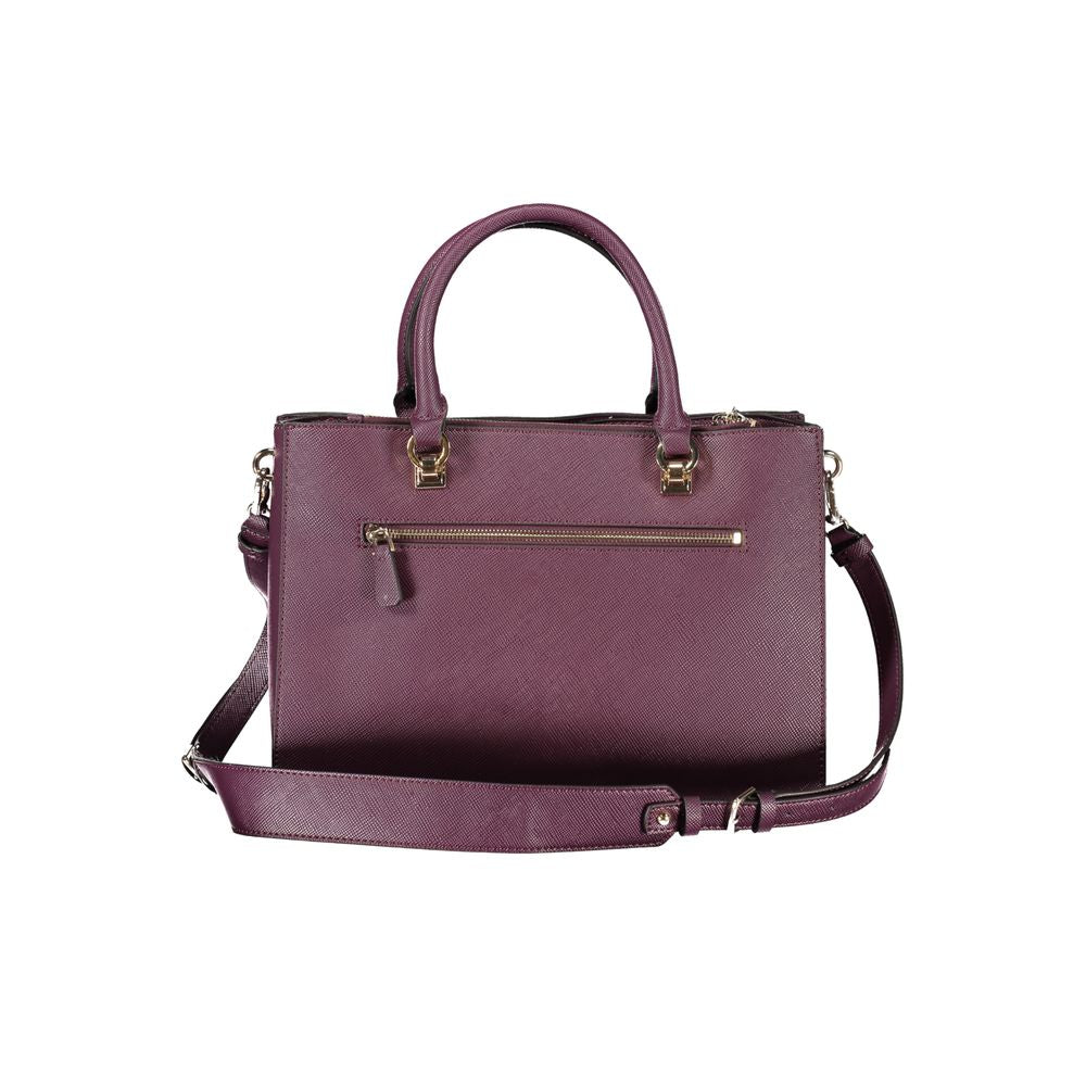 Guess Jeans Purple Brynlee Handbag – Faux Leather, Chic Multi-Compartment Design