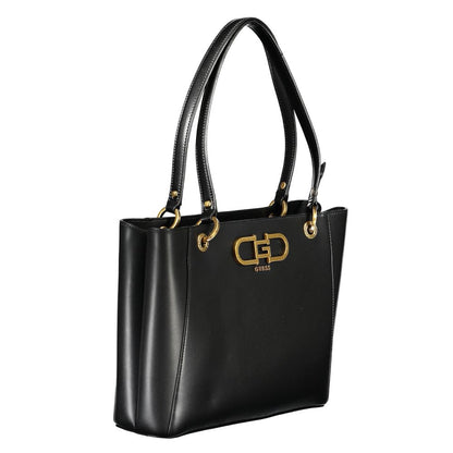 Guess Jeans Black Fleet Bag – Faux Leather, Stylish Multi-Compartment Design