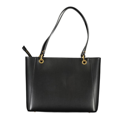 Guess Jeans Black Fleet Bag – Faux Leather, Stylish Multi-Compartment Design