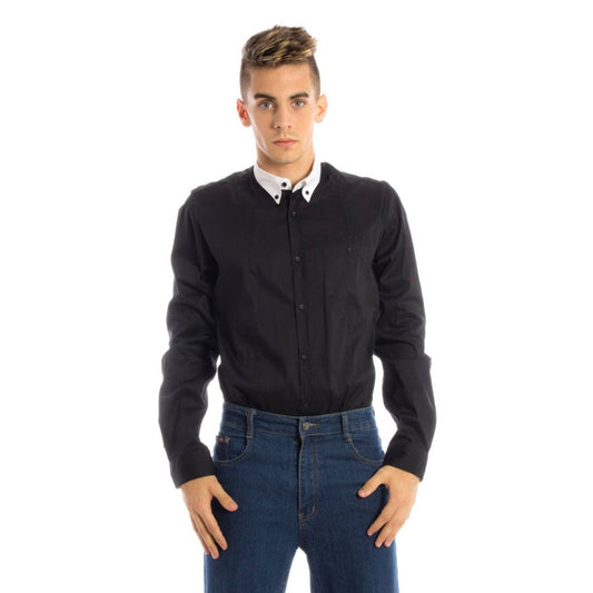 Papete Black Cotton Shirt - Timeless Elegance in Every Stitch