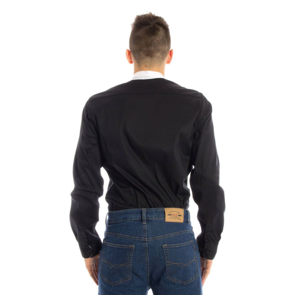 Papete Black Cotton Shirt - Timeless Elegance in Every Stitch