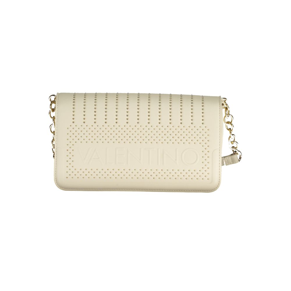 Valentino Bags White Faux Leather Handbag with Adjustable Chain Strap