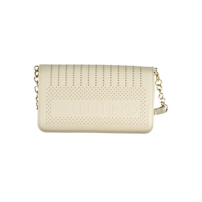 Valentino Bags White Faux Leather Handbag with Adjustable Chain Strap