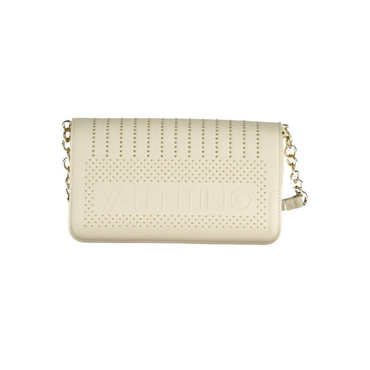 Valentino Bags White Faux Leather Handbag with Adjustable Chain Strap