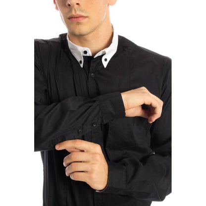 Papete Black Cotton Shirt - Timeless Elegance in Every Stitch
