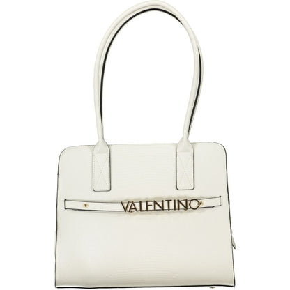 Valentino Bags White Faux Leather Handbag with Dual Handles