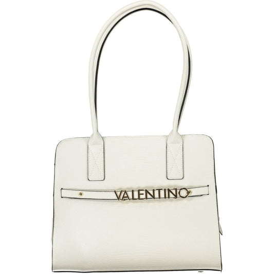 Valentino Bags White Faux Leather Handbag with Dual Handles