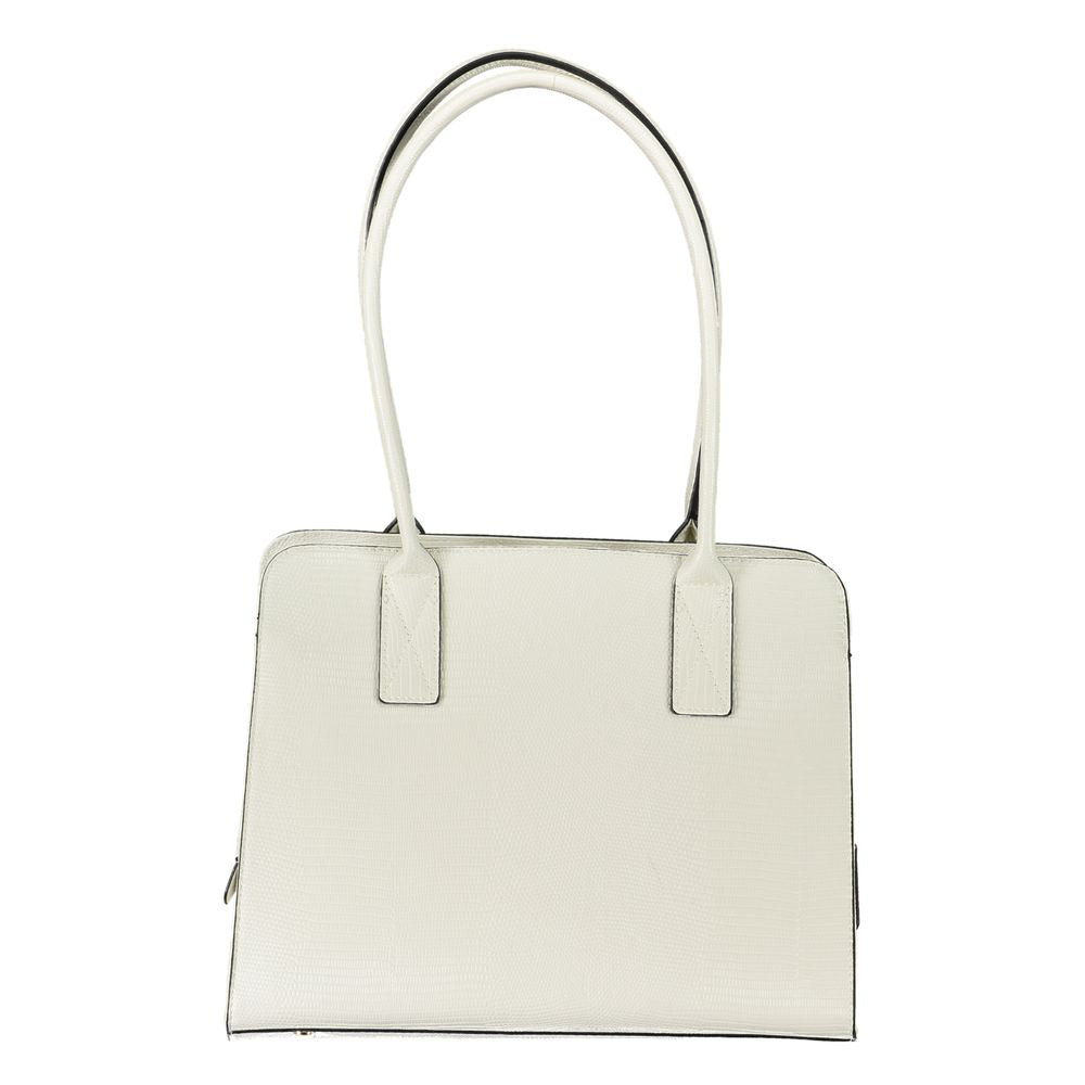 Valentino Bags White Faux Leather Handbag with Dual Handles