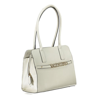 Valentino Bags White Faux Leather Handbag with Dual Handles