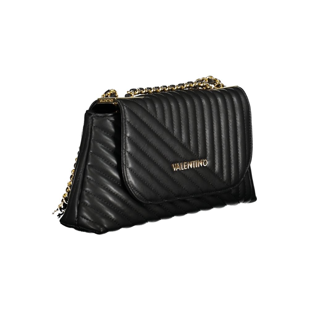 Valentino Bags Black Faux Leather Chain Shoulder Bag