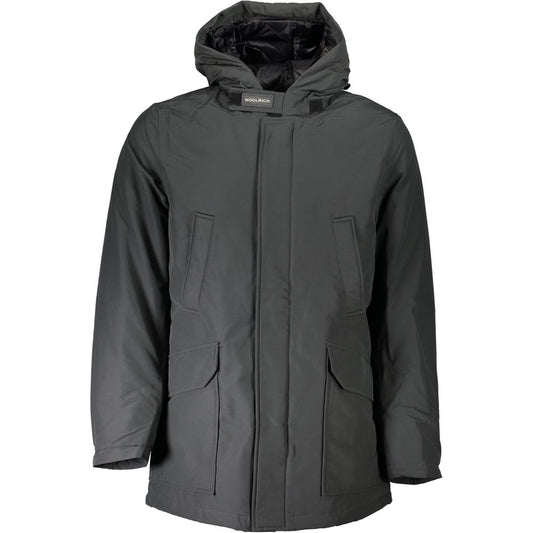 Woolrich Gray Cotton Parka Jacket with Hood