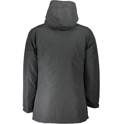 Woolrich Gray Cotton Parka Jacket with Hood