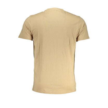 Cavalli Class Beige Cotton T-Shirt - Bold Statement Style