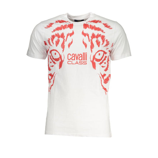 Cavalli Class White Cotton T-Shirt - Bold Urban Statement