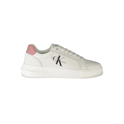 Calvin Klein White Polyester Sneakers for Effortless Style