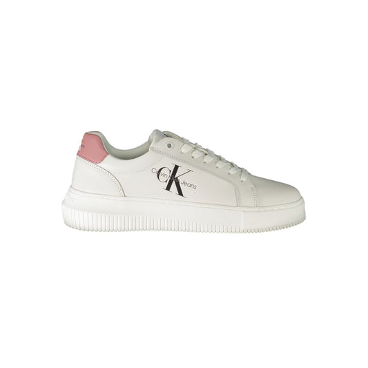 Calvin Klein White Polyester Sneakers for Effortless Style