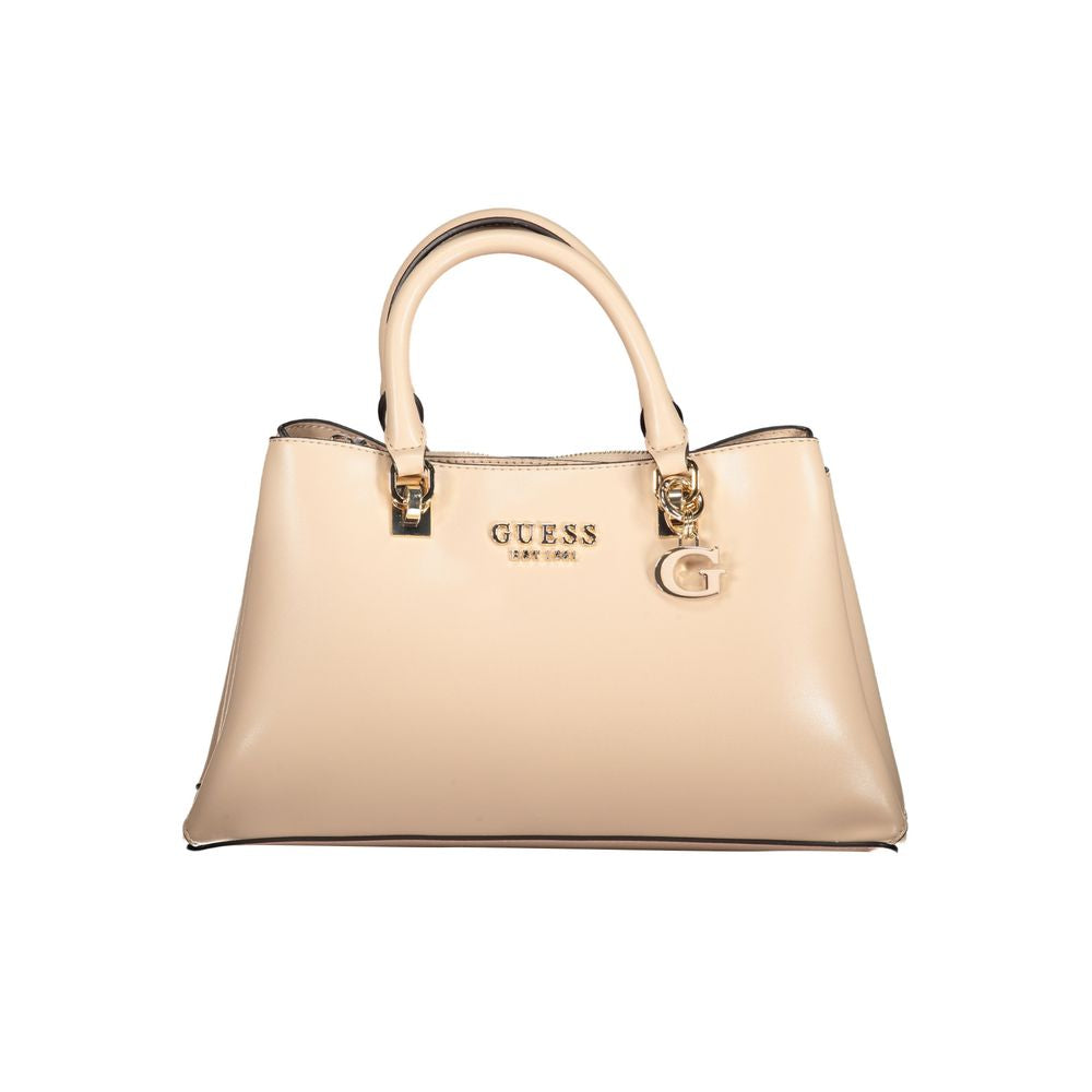 Guess Jeans Beige Handbag – Faux Leather, Chic Design